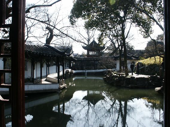 pond and pavilions