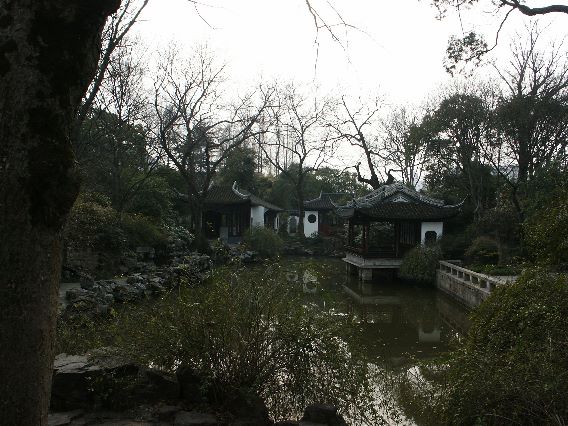 Pond and pavilions